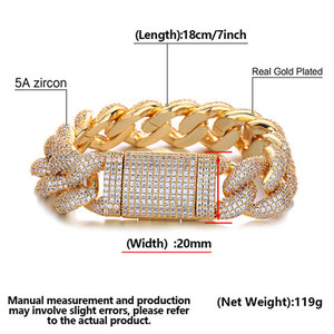 Collar <span class=keywords><strong>de</strong></span> Eslabones Cubanos <span class=keywords><strong>de</strong></span> Moissanita Chapado en Oro <span class=keywords><strong>de</strong></span> 18K <span class=keywords><strong>de</strong></span> Calidad Premium, 24 Pulgadas, Cierre Seguro, Joyería <span class=keywords><strong>de</strong></span> Destaque, Regalo para Hombres, Boda, Fiesta - Product Image 5