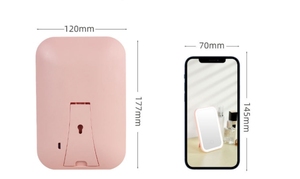 Miroir de courtoisie à écran tactile <span class=keywords><strong>Portable</strong></span> miroir de maquillage de voyage Rechargeable USB 3 couleurs éclairage de table LED miroir de courtoisie cosmétique