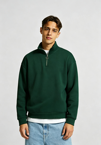 OEM Custom Embroidered Logo French Terry Boxy Fit 1/4 <strong>Zip</strong> Pullover <strong>Sweatshirt</strong> for <strong>Women</strong> Blank <strong>Quarter</strong> <strong>Zip</strong> <strong>Sweatshirt</strong> Unisex - Product Image 3