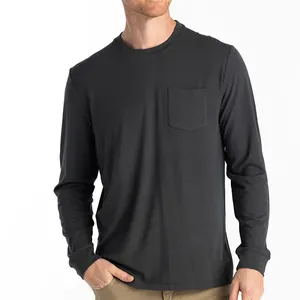 Trendy and Organic bamboo clothing wholesale mens long sleeve t shirt for  All Seasons 