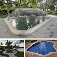 Housse de Tente Bulle Gonflable Transparente en PVC Imperméable pour Piscine, Kit Dôme de Piscine Gonflable