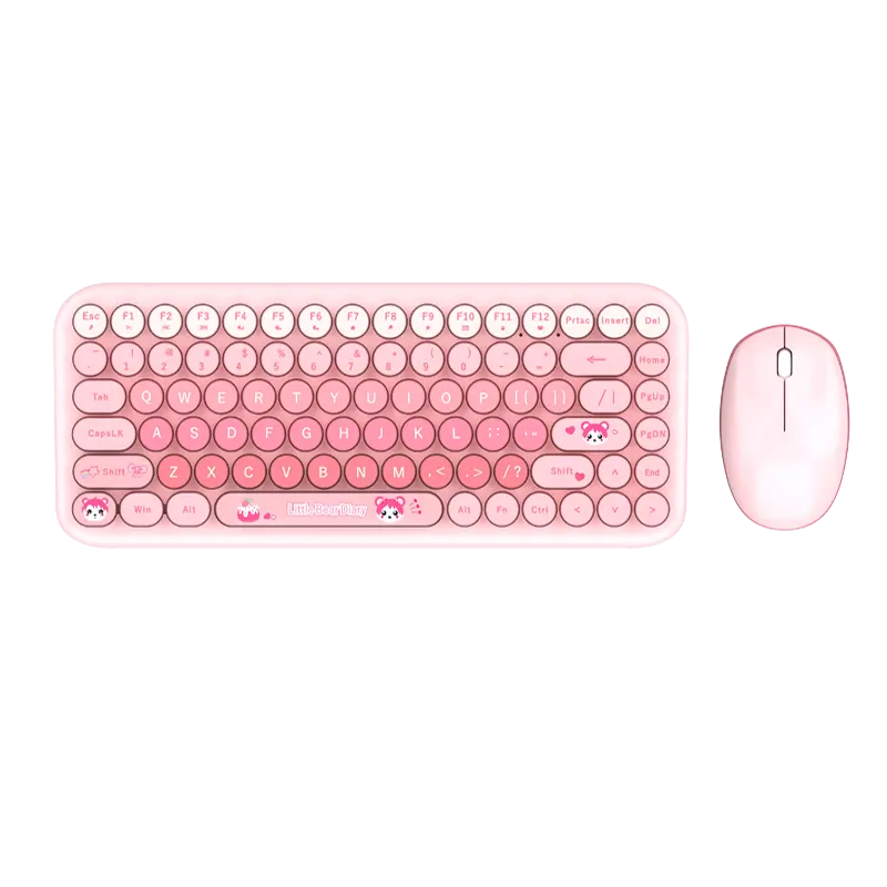 Mouse Keyboard nirkabel optikal 3D, Set Combo berbagai warna kiri/kanan
