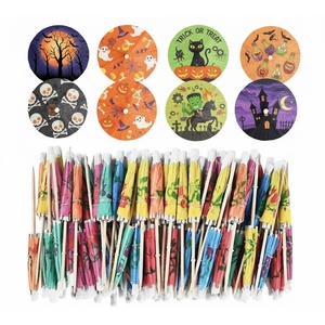 Sombrillas de Papel para Bar y Restaurante, Decoración de Bebidas para Halloween, Palillos de Bambú Desechables, Regalos Empresariales al por Mayor, para Niños - Product Image 2
