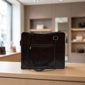 Pochette élégante en cuir de veau premium, style bohème, noire, avec fermeture éclair, motif pierre, accessoire de voyage Biyadina Store - Product Image 3