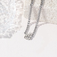 Collar de Acero Inoxidable con Colgante de Caligrafía Árabe Musulmana de Alá, Cadena Cubana, Joyería de Moda, Regalo al por Mayor para Ramadán y Eid