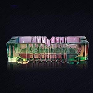 Cenicero cuadrado clásico de cristal pesado, vitral, bandeja de ceniza para mesa de cigarrillos, decoración para el hogar para interior y exterior - Product Image 3