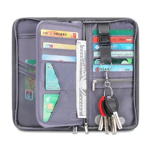 กระเป๋าสตางค์หนังสือเดินทาง RFID สำหรับครอบครัว,อุปกรณ์จัดระเบียบเอกสารสำหรับเดินทาง