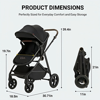 Poussette pliable légère à prix de gros, design haute vue, cadre en acier, roues EVA, maniement fluide pour nouveau-nés