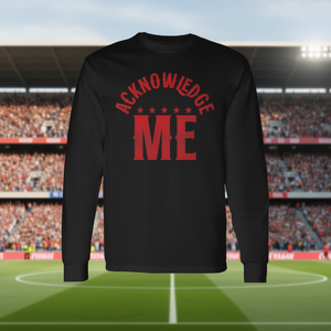 Acknowledge Me Camiseta de manga larga para competición deportiva, estampado negro y rojo, unisex, talla para adultos - Product Image 3