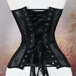 Élégant haut corset structuré sans bretelles en dentelle et maille, style bustier, pour séance photo de mariage, tenue de soirée formelle - Product Image 6