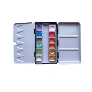 สีเมทัลลิกแบบก้อน 12/24/36 สี บรรจุในกล่องเหล็ก สีน้ำแบบกึ่งแผ่น - Product Image 3