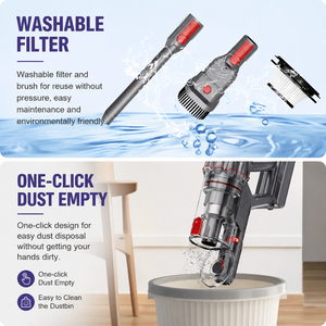 40KPa Powerful Cordless Stick Vacuum Cleaner Brushless Motor Handheld Vacuum Cleaner Rechargeable Wireless Vacuum Cleaner OEMODM - Product Image 2