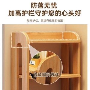 Solid wood bookshelf, home bookcase, storage <b>shelf</b>, floor-standing, wall-mounted, living room storage, simple bookcase - Product Image 5
