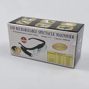 Lupa de cabeza con luz Led para lectura, lente de aumento manos libres para trabajo cerrado, recargable, 1.5x-4.5x - Product Image 3