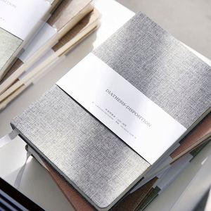 Cute Classic Mini Office School Student Fabric Hardcover Thread Sewing Silk Screen Printed Leather/PVC Portable A6 <b>Thick</b> Journal - Product Image 1