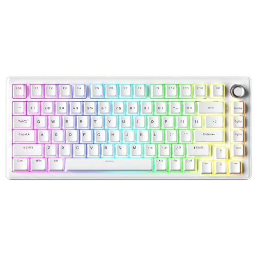 DK81E 75% Mechanical Gaming Keyboard Hot-Swappable Gasket-Mount Programmable Volume Knob RGB Backlit Double-Shot Keycaps