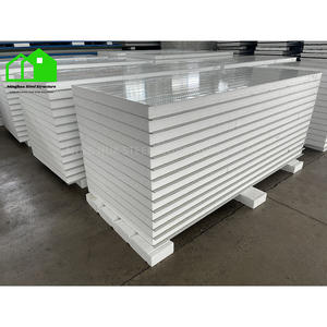 Panneaux sandwich à âme en <span class=keywords><strong>laine</strong></span> <span class=keywords><strong>de</strong></span> verre/<span class=keywords><strong>laine</strong></span> <span class=keywords><strong>de</strong></span> <span class=keywords><strong>roche</strong></span>/EPS, en acier PPGI, résistant à l'eau, anti-feu, design moderne, prix bas - Product Image 1