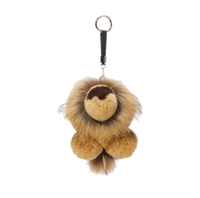 Petit pendentif lion, lion en fourrure de vison, pendentif Simba, porte-clés de voiture en peluche mignon