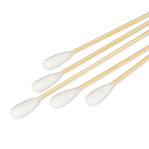 Hisopos de algodón Bonson con palo de bambú de 6 pulgadas para el cuidado dental, de oídos y ojos de perros, paquete de 200. - Product Image 1