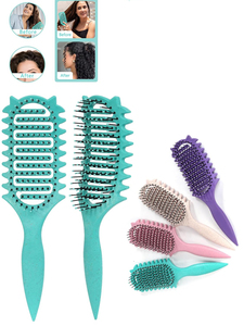 Cepillo para el cabello multicolor, personalizado de fábrica OEM, con ventilación, de PP, nailon y paja de trigo, para peinar y definir rizos, para cabello voluminoso y ondulado, reutilizable - Product Image 2