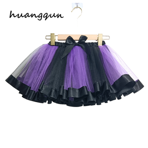 Jupes tutu de sorcière <span class=keywords><strong>d</strong></span>'Halloween pour filles avec tulle noir et <span class=keywords><strong>orange</strong></span> et doublure douce, costumes de télévision et de cinéma pour enfants - Product Image 1