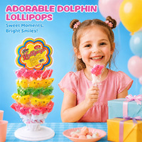 Schattige dolfijn lolly 3D dierenvormig snoep gemengde kleuren fruitlolly voor kinderfeestje cadeau bulk
