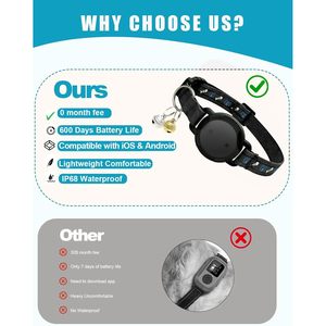 Collier de suivi GPS pour chat MaviyTxen, noir, Bluetooth, suivi en temps réel, moniteur d'activité intelligent pour animaux de compagnie, pour chats et chiens, iOS Android - Product Image 5