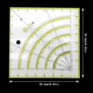 Règle de couture en patchwork, modèle creux bicolore de forme spéciale, sculptée en usine, longue et carrée - Product Image 1