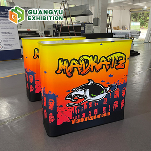 Table <span class=keywords><strong>de</strong></span> stand d'exposition rétractable à LED <span class=keywords><strong>de</strong></span> haute qualité, comptoir pliable en alliage d'aluminium pour exposition commerciale - Product Image 4