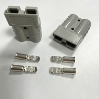 Connecteur d'alimentation de batterie de véhicule gris à 2 pôles 50A 600V Bloc de bornes avec 2 broches Prise de batterie de véhicule SH50