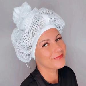 Bonnet de séchage rapide en tissu maillé écologique réglable LM pour cheveux longs et bouclés, idéal pour les filles - Product Image 3