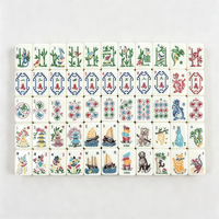 Jeu de tuiles de mahjong américaines en acrylique blanc naturel monocouche, 160 tuiles