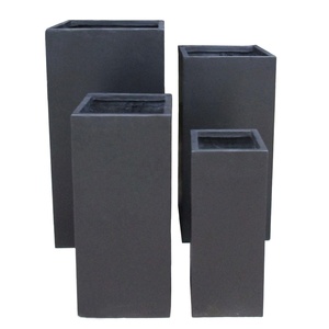 <span class=keywords><strong>Fioriera</strong></span> quadrata alta in argilla decorativa in vetroresina - Product Image 3