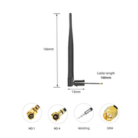 Antenne externe verticale à gain élevé pour routeur 4G/LTE 700-2700MHz WIFI 2.4Ghz 5.8Ghz, type « Rubber Duck », avec câble de 100mm et connecteur micro 1.13