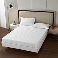 Parure de lit en coton blanc pur, résistante aux plis et durable, drap, housse de couette et taies d'oreiller doux et respirants pour hôtel et gîte