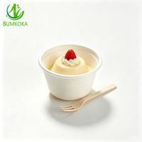 SUMKOKA Gobelet jetable de 4 oz en bagasse de canne à sucre, gobelet à sauce biodégradable et compostable pour les portions individuelles, idéal pour les restaurants et les plats à emporter