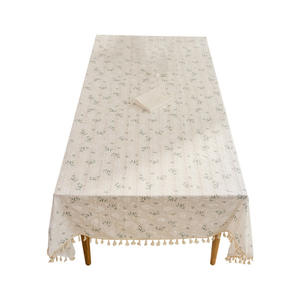 Daisy <b>Tablecloth</b> Rectangle Printed Plants And Flowers Cotton Trim Washable Home Use - Product Image 4