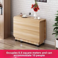 Table à manger pliante en bois moderne pour la maison, idéale pour les petits espaces, extensible et mobile, pour 4 à 6 personnes