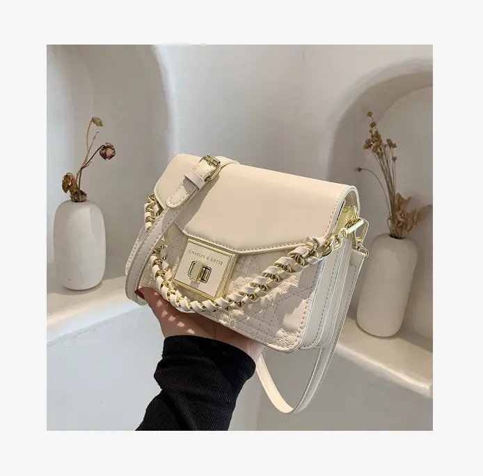 2022 trendy fashion women's chain bag premium pu leather shoulder messenger bag
