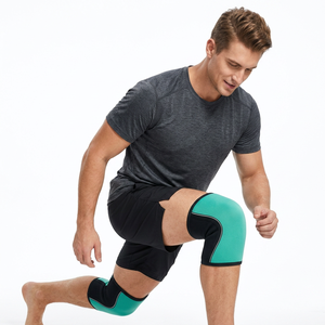 Rodilleras de Compresión de Neopreno Premium - Soporte Deportivo en Verde Azulado y Negro para Levantamiento de Pesas, CrossFit y Estabilidad Articular - Product Image 1
