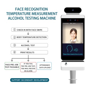 Système de contrôle d'accès biométrique avec test d'alcool pré-emploi, reconnaissance faciale, pointage et mesure de température, OEM ODM personnalisé - Product Image 5