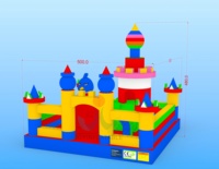 Château gonflable commercial en forme d'oiseau de dessin animé, parc de jeux coloré avec toboggan intérieur pour événements scolaires et fêtes en plein air