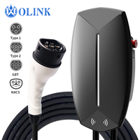 Borne de recharge murale pour véhicule électrique OLINK AC EVSE 32A avec contrôle par application, compatible GBT NACS Niveau 2, 7kW