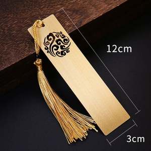<b>Metal</b> <b>Bookmark</b> with Leather Tassel High-end Business Gift - Product Image 1