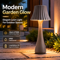 Nouvelle Lampe de Jardin LED Rechargeable 2026, Design Innovant, IP65, Sans Fil, Lumière Blanche Chaude pour Pelouse, Cour, Patio, Terrasse, Décoration d'Entrée