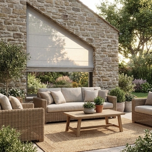 Persianas Romanas Triangulares Personalizadas de Poliéster Liso con Protección UV, Modernas con Forma de Arco para Decoración del Hogar Irregular - Product Image 3