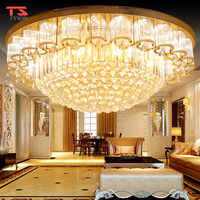 Plafonnier LED en cristal moderne pour salon, style européen, doré, rond, éclairage de chambre, décoration intérieure, 2 ans de garantie