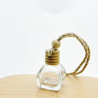 Flacon diffuseur de parfum de luxe en verre vide de 14,5 ml avec couvercle en bois et bouchon à vis, pour voiture, aromathérapie et cosmétiques