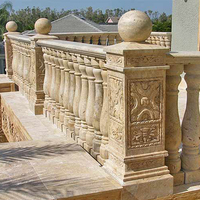 Balustre en pierre de marbre ou de granit rond pour escalier intérieur ou extérieur, main courante pour escalier, rampes à vendre