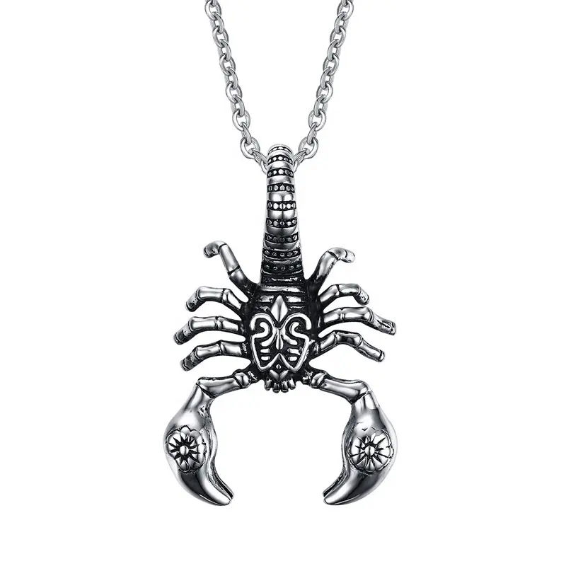 Vintage Stainless Steel Scorpion Pendant Necklace Fashion Personality Jewelry For Men
